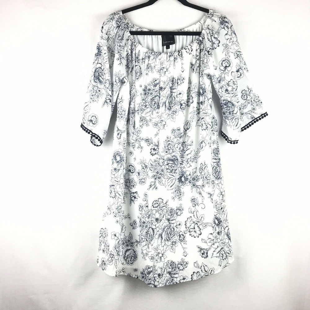 Lavender Sky Festival Midi Dress BoHo Floral Lined